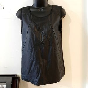 Women's Faux Leather Tank Top Desires Sm Black